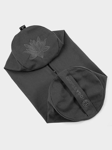 Yoga Studio Replacement Round Lotus Bolster Outer Cushion Cover Graphite Grey